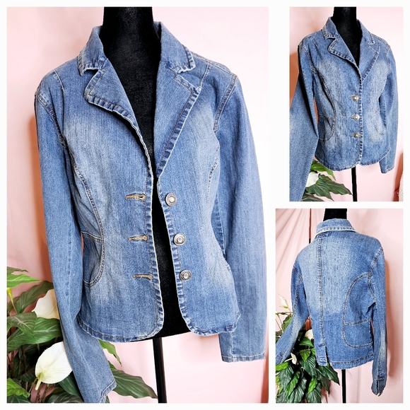 YMI Blue Jeans Jacket Bleached size XL - Picture 6 of 16